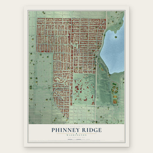 Phinney Ridge, Washington map print, the full design