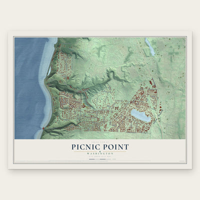 Picnic Point, Washington map print, the full design