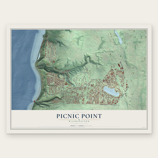 Picnic Point, Washington map print, the full design