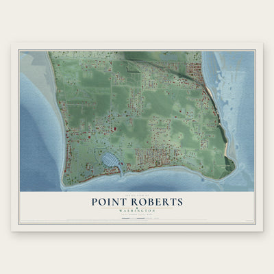 Point Roberts, Washington map print, the full design