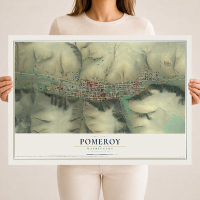 Map of Pomeroy, Washington, 18 x 24 inch unframed archival matte print