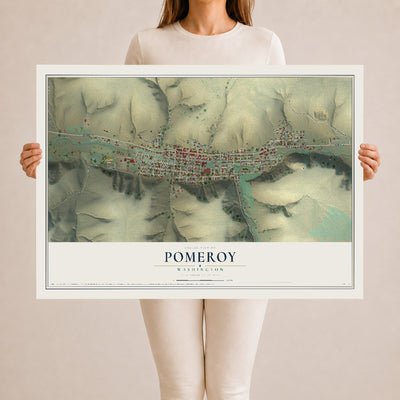 Map of Pomeroy, Washington, 24 x 36 inch unframed archival matte print