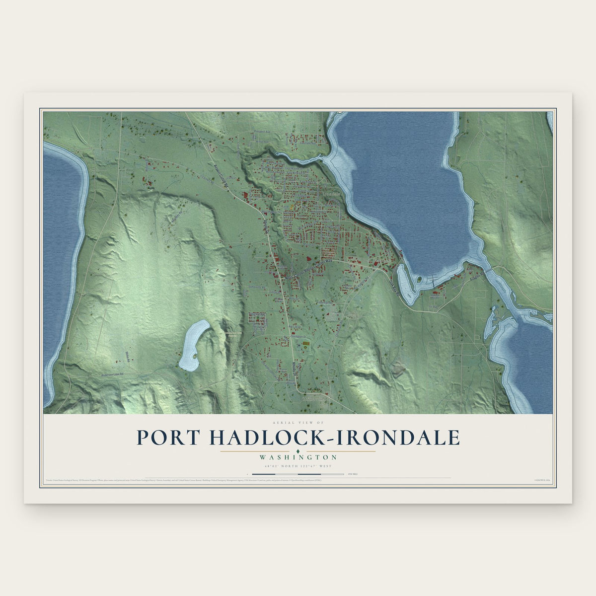 Port Hadlock-Irondale, Washington map print, the full design