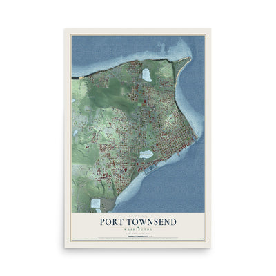 Map of Port Townsend, Washington, 12 x 18 inch unframed archival matte print