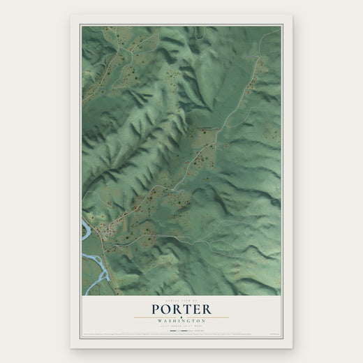 Porter, Washington map print, the full design