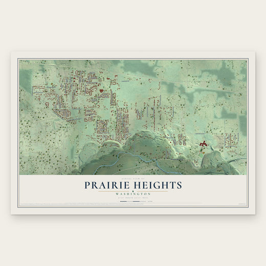 Prairie Heights, Washington map print, the full design