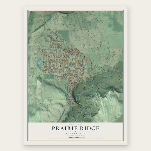 Prairie Ridge, Washington map print, the full design