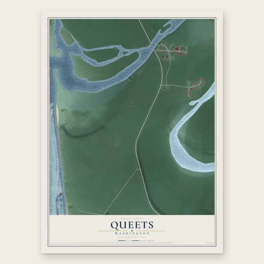 Queets, Washington map print, the full design