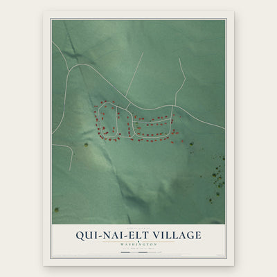 Qui-nai-elt Village, Washington map print, the full design