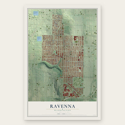 Ravenna, Washington map print, the full design