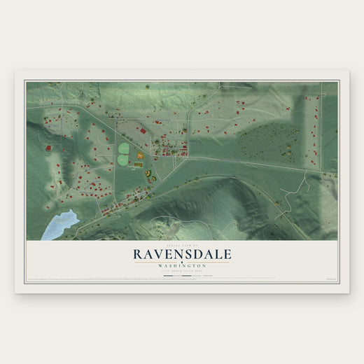 Ravensdale, Washington map print, the full design