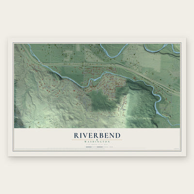 Riverbend, Washington map print, the full design