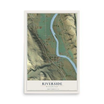 Map of Riverside, Washington, 12 x 18 inch unframed archival matte print