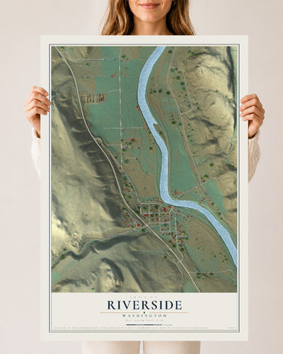 Map of Riverside, Washington, 24 x 36 inch unframed archival matte print