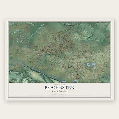 Rochester, Washington map print, the full design