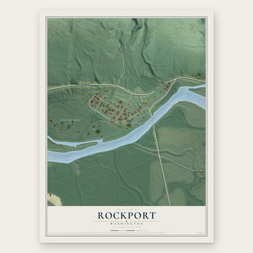Rockport, Washington map print, the full design