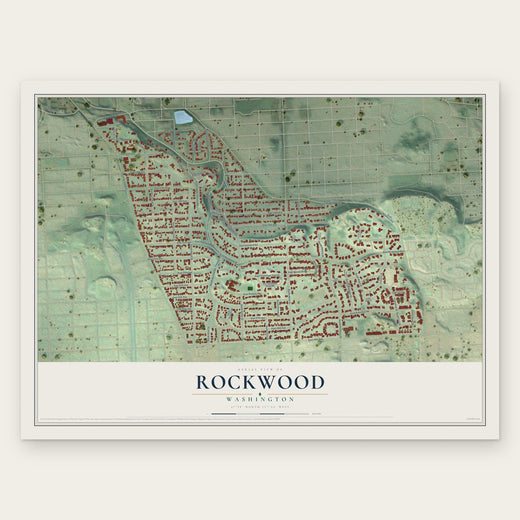 Rockwood, Washington map print, the full design