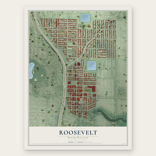 Roosevelt, Seattle, Washington map print, the full design