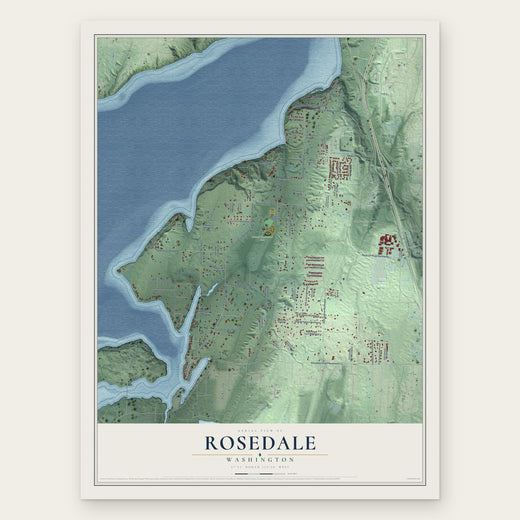 Rosedale, Washington map print, the full design