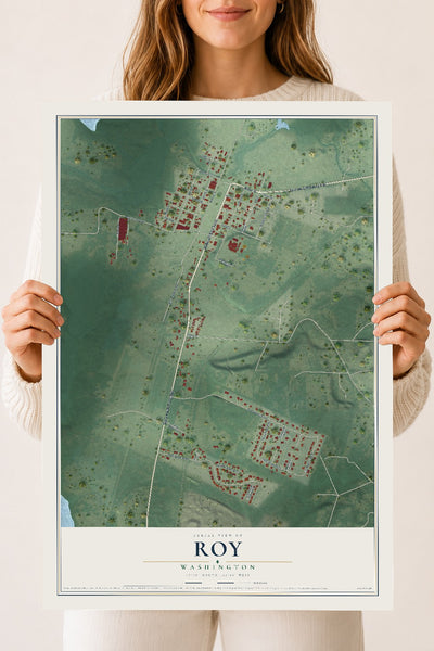 Map of Roy, Washington, 18 x 24 inch unframed archival matte print