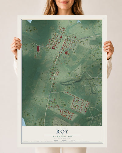 Map of Roy, Washington, 24 x 36 inch unframed archival matte print