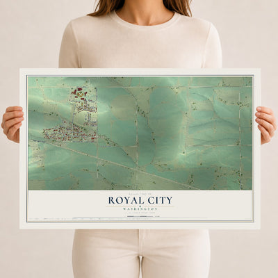 Map of Royal City, Washington, 12 x 18 inch unframed archival matte print