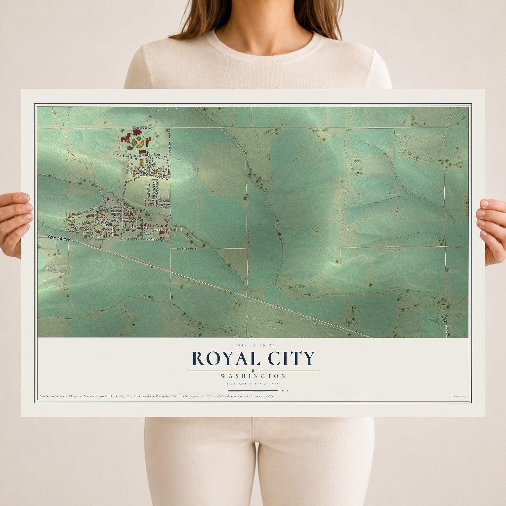 Map of Royal City, Washington, 18 x 24 inch unframed archival matte print