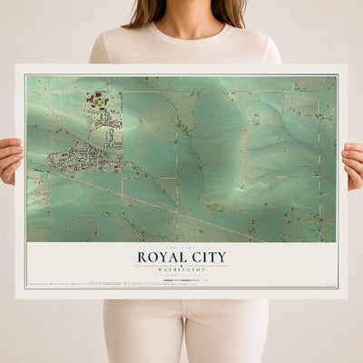 Map of Royal City, Washington, 18 x 24 inch unframed archival matte print