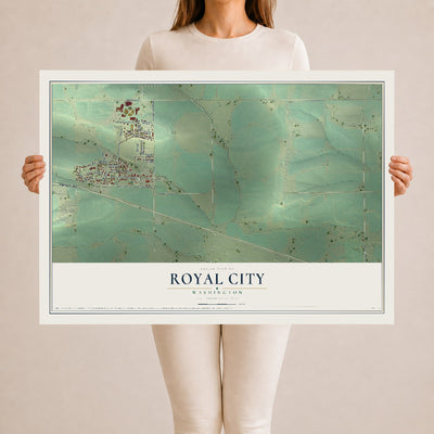 Map of Royal City, Washington, 24 x 36 inch unframed archival matte print