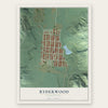 Ryderwood, Washington map print, the full design
