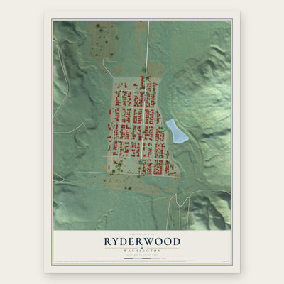Ryderwood, Washington map print, the full design