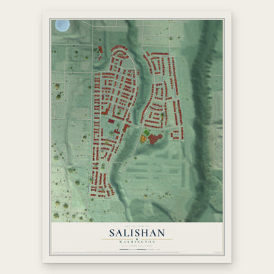 Salishan, Washington map print, the full design