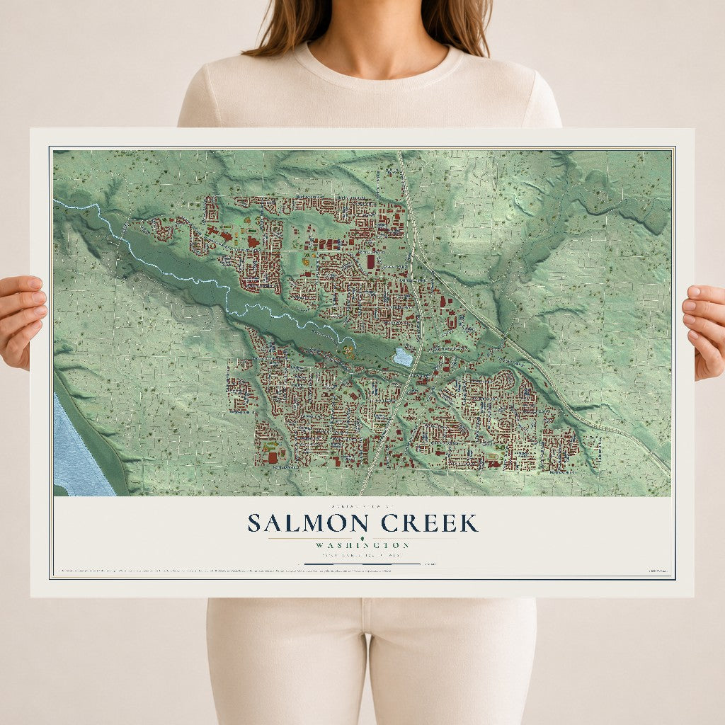 Map of Salmon Creek, Washington, 18 x 24 inch unframed archival matte print
