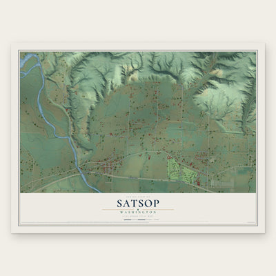 Satsop, Washington map print, the full design