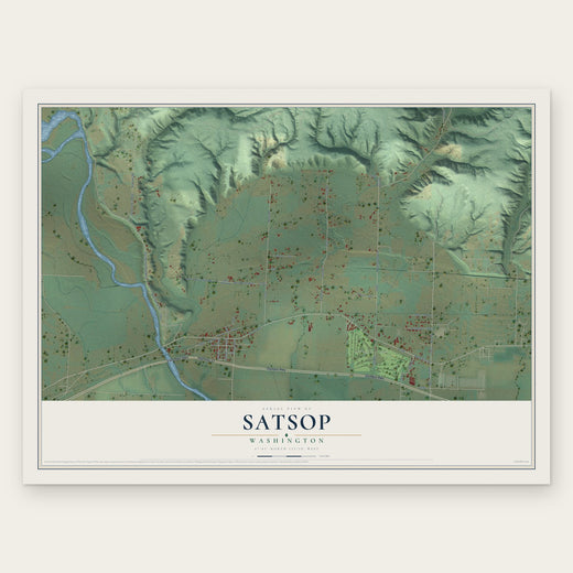 Satsop, Washington map print, the full design