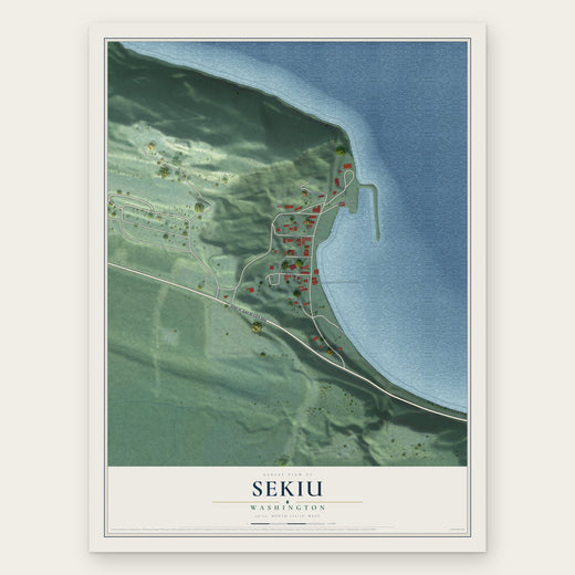 Sekiu, Washington map print, the full design
