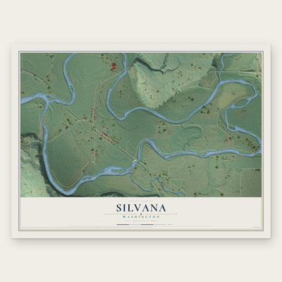 Silvana, Washington map print, the full design
