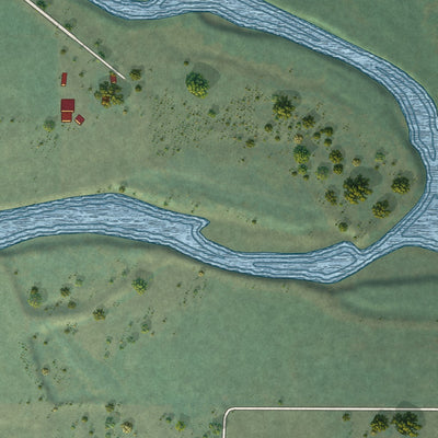 Close-up of the map of Silvana, Washington print showing street and building detail