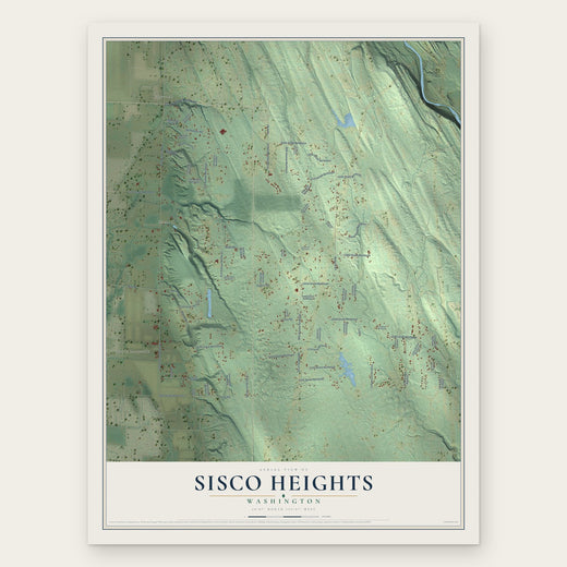 Sisco Heights, Washington map print, the full design