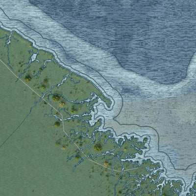Close-up of the map of Skokomish, Washington print showing street and building detail