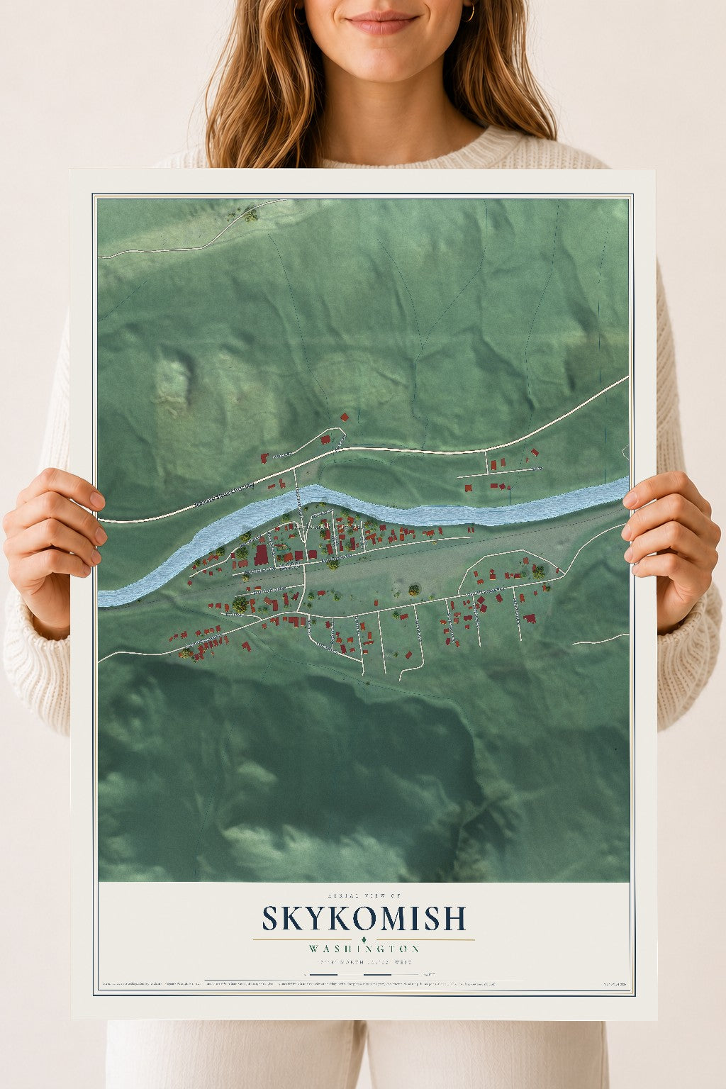 Map of Skykomish, Washington, 18 x 24 inch unframed archival matte print