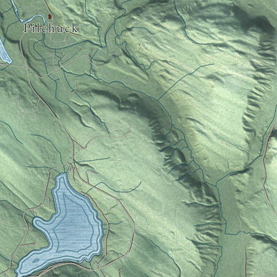 Second close-up of the map of Snohomish, Washington print showing more streets and buildings