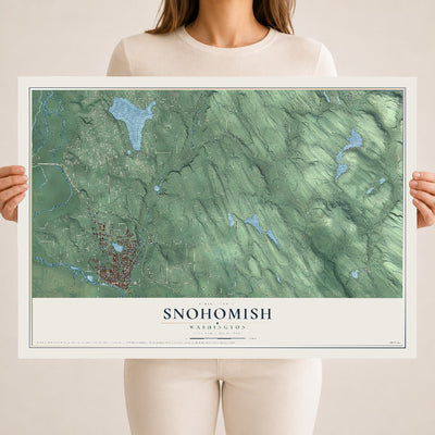 Map of Snohomish, Washington, 18 x 24 inch unframed archival matte print
