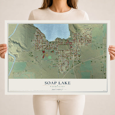 Map of Soap Lake, Washington, 18 x 24 inch unframed archival matte print