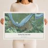 Map of South Bend, Washington, 12 x 18 inch unframed archival matte print