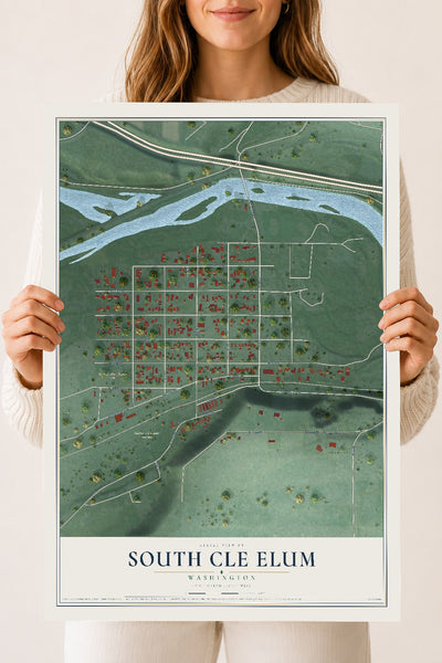Map of South Cle Elum, Washington, 18 x 24 inch unframed archival matte print