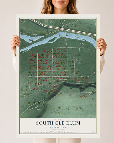 Map of South Cle Elum, Washington, 24 x 36 inch unframed archival matte print