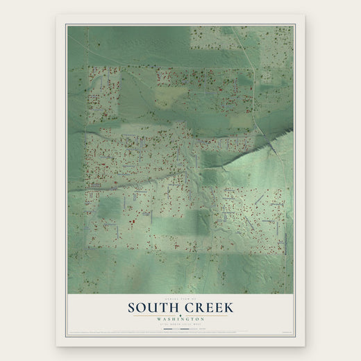 South Creek, Washington map print, the full design