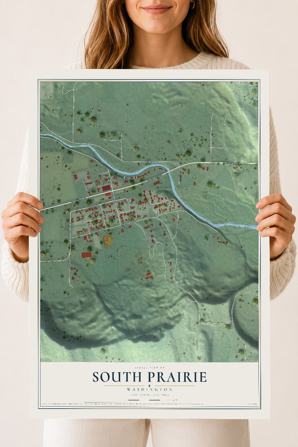 Map of South Prairie, Washington, 18 x 24 inch unframed archival matte print