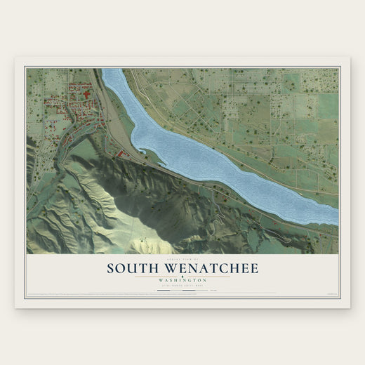 South Wenatchee, Washington map print, the full design